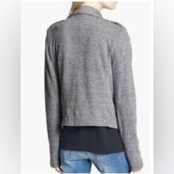 CURRENT ELLIOT THE EASY BIKER ZIP SOFT KNIT JACKET HEATHER GREY SIZE 3 (Sz 10) - Picture 3 of 13
